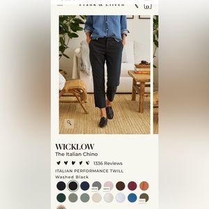 Frank and Eileen Wicklow Pants, Washed Black, size 12